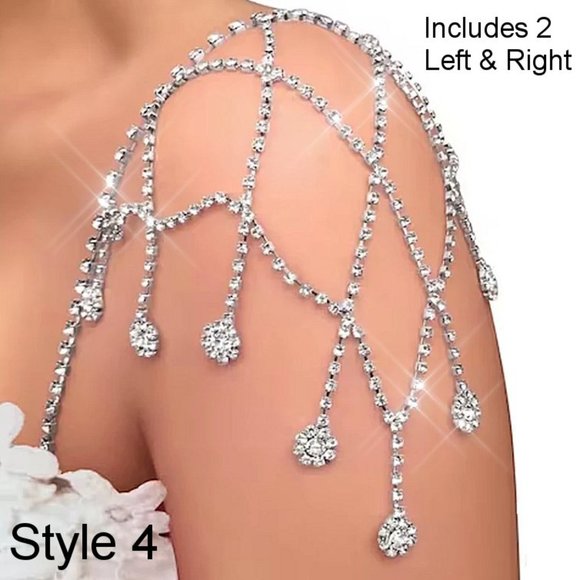 NEW Sparkling Bling Swarovski Crystal Rhinestone Shoulder Necklace + FRE… - Picture 7 of 7
